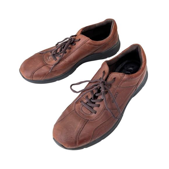 Men’s ECCO Irving Oxford Shoes Lace Up Chestnut Brown Leather Size EU 44 US 10 - Picture 1 of 6